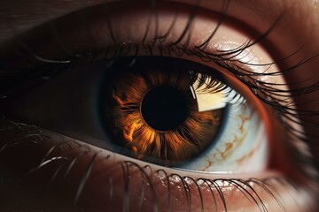 3D render of realistic eye. Generative AI