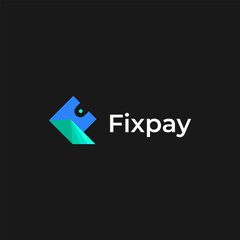 F payment and wallet creative icon logo design vector - obrazy, fototapety, plakaty