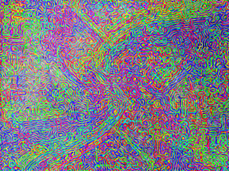 Grafika, tło abstrakcyjne. Mozaika złożona z wielu kolorowych linii, owalnych kształtów - mix kolorów, cyfrowy efekt malarski 