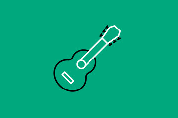 guitar illustration in flat style design. Vector illustration.	