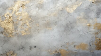 Grey and golden grunge decorative plaster wall abstract background. Generative AI