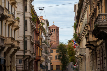 Fototapeta na wymiar Carroccio street in Milan, Italy
