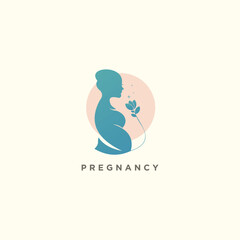 Pregnancy logo design vector illustration