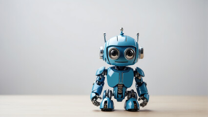 small blue robot toy