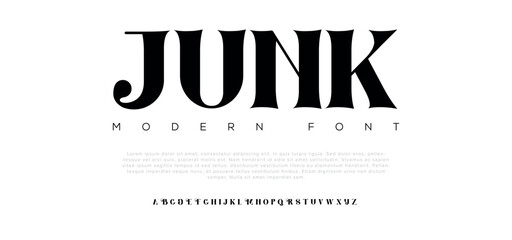 JUNK Abstract modern urban alphabet fonts. Typography sport, technology, fashion, digital, future creative logo font. vector illustration - obrazy, fototapety, plakaty