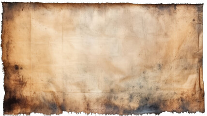 Burnt edge vintage old paper texture with copyspace - obrazy, fototapety, plakaty