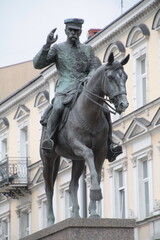 Monument to Marshal Józef Piłsudski in the city of Kielce, Poland. - obrazy, fototapety, plakaty