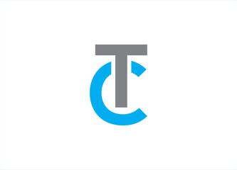 Letter TC Logo or Icon Design Vector Image Template - obrazy, fototapety, plakaty