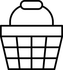 Shopping Basket Simple Outline Sign. Suitable for books, stores, shops. Editable stroke in minimalistic outline style. Symbol for design