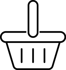 Shopping Basket Simple Outline Symbol for Web Sites. Suitable for books, stores, shops. Editable stroke in minimalistic outline style. Symbol for design