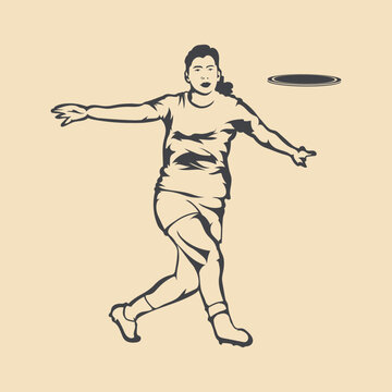 recommend clip art: frisbee Women Player Vector