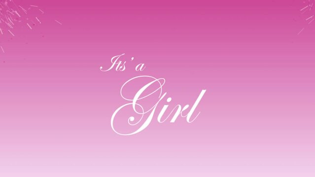 Gender Reveal, "It's a Girl" baby celebration title