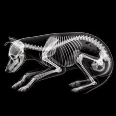 simple image x-ray of a dog. ai generative
