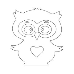 Animal cute panda love Vector line art