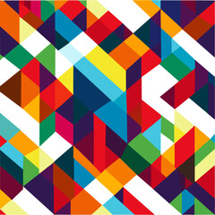 colorful Triangle seamless pattern on white paper.