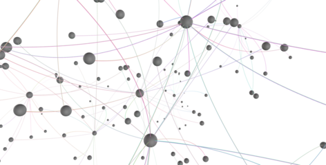 Motion of digital data flow. Communication and technology network concept with moving lines and dots