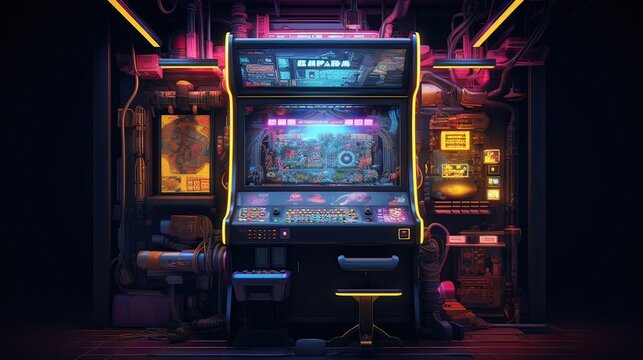 Timeless, arcade gaming, joystick-operated, immersive, vintage appeal, entertainment hub, gaming nostalgia, pixel-perfect, iconic design. Generated by AI.