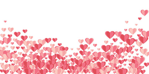 Paper 3D sweet heart symbols explosion vector background. Valentine's Day decor. Banner backdrop.