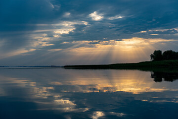 The Great Russian Volga River and its banks.