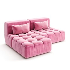 Sectional sofa pink