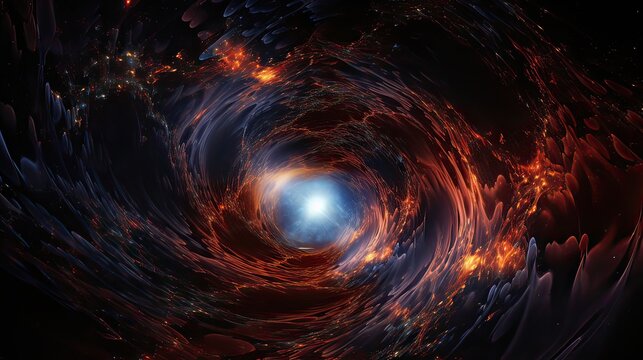 Gravitational force, cosmic allure, distortion of space-time, celestial phenomenon, captivating pull. Generated by AI.