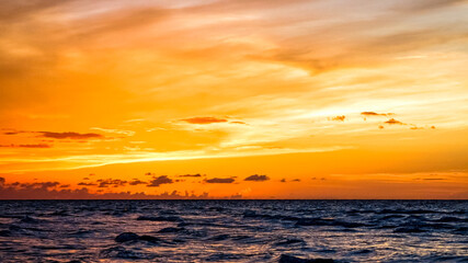 Fototapeta premium Sunset sky in the Caribbean sea