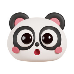 Panda Face Emoticon Icon and Symbol isolated. Cute Cartoon Animal Head. 3D Render Illustration © ThxQ