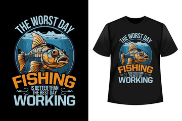The Worst Day Fishing Is Better Than The Best Day Working, Graphic Typography Fishing T-shirt Design, Fishing Vector Design, Fishing tees gift vector design