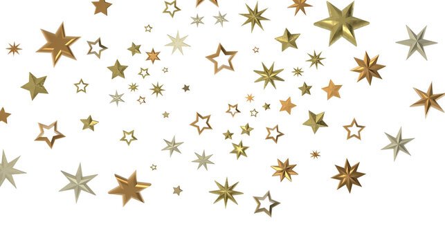 XMAS Stars - stars. Confetti celebration, Falling golden abstract decoration for party, birthday celebrate,