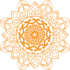 Free vector outline mandala for coloring golden. decorative round ornament. pattern. design element.