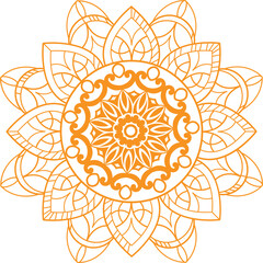 Free vector outline mandala for coloring golden. decorative round ornament. pattern. design element.