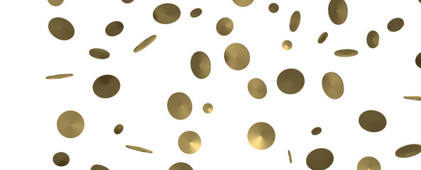 Cascading Splendor: Striking 3D Illustration Showcasing a Dazzling Gold Confetti Display