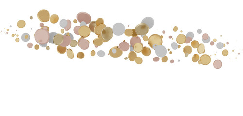 Shimmering Bliss: Mesmeric 3D Illustration Depicting Glistening gold Confetti