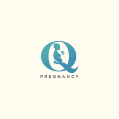 Pregnant mother logo for clinic care business
