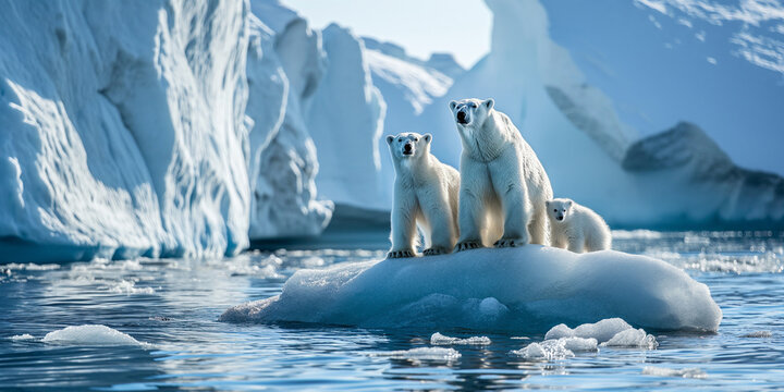 Polar Bears On Iceberg