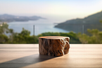 Naklejka premium wooden product display podium