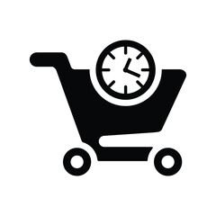 Shopping time, buy, pending icon , Perfect use for print media, web, stock images, commercial use or any kind of design project.