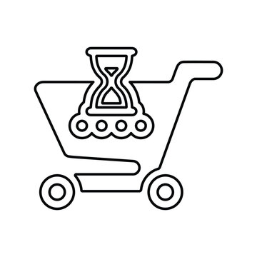 Shopping on time, buy, pending icon- , Perfect use for print media, web, stock images, commercial use or any kind of design project.