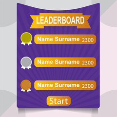 game leaderboard with abstract background 