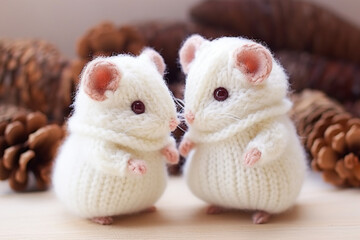 Hamster Knitted handmade toy animal 