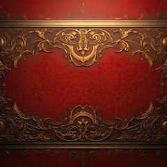Blood and Storm Art Style Ornaments Elements in Gold and Red - Eastern Decoration Red Gold like Background Texture - Storm Adornment Blood Decoration Wallpaper created with Generative AI Technology