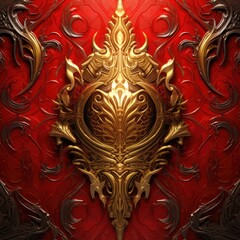 Blood and Storm Art Style Ornaments Elements in Gold and Red - Eastern Decoration Red Gold like Background Texture - Storm Adornment Blood Decoration Wallpaper created with Generative AI Technology