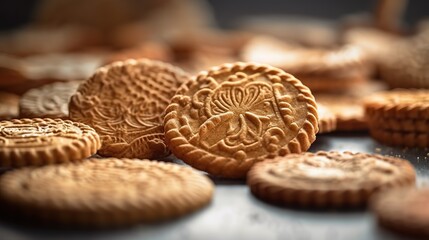 Eye-Catching Image of Artisan Biscuits Captured in Vibrant Detail, Showcasing Craftsmanship and Flavorful Variety
