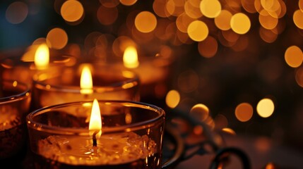 Candle Light Bokeh, The soft glow of candlelight blur background