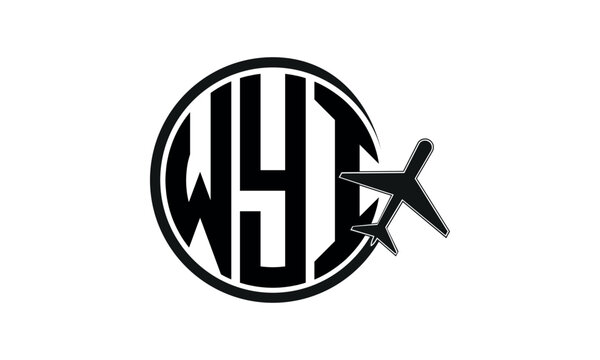 WYI three initial letter circle tour & travel agency logo design vector template. hajj umrah agency, abstract, wordmark, business, monogram, minimalist, brand, company, flat, tourism agency, tourist