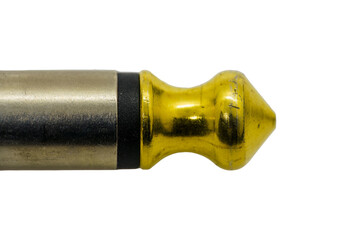 6.3mm (1/4 inch) jack plug audio connector tip macro close up. Isolated 