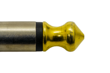 6.3mm (1/4 inch) jack plug audio connector tip macro close up. Isolated 