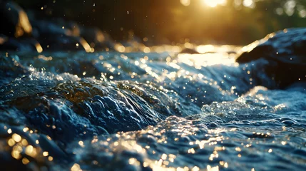 Foto op Plexiglas water flow in the river © Dicky