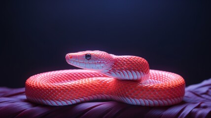Albino Corn Snake animal neon Color AI Generated pictures