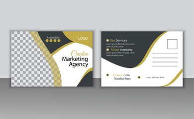 business postcard template design set template or EDDM postcard design.